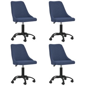 Drehbare Esszimmerstühle 4 Einheiten aus blauem Stoff von vidaXL, Essstühle - Ref: Foro24-3090176, Preis: 242,99 €, Rabatt: %