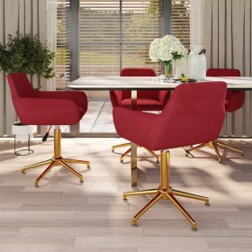 Swivel dining chairs 4 units red velvet by vidaXL, dining chairs - Ref: Foro24-3092769, Price: 261,99 €, Discount: %