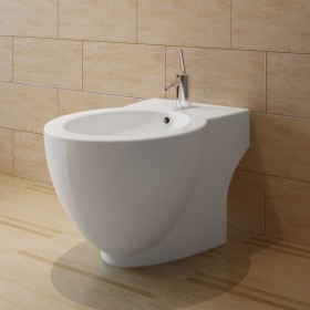 High-quality white ceramic round floor bidet by vidaXL, Bidets - Ref: Foro24-140665, Price: 131,14 €, Discount: %