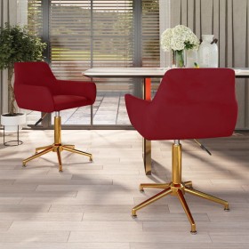 Swivel dining chairs 2 units red velvet by vidaXL, dining chairs - Ref: Foro24-331134, Price: 133,99 €, Discount: %