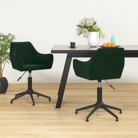 Swivel dining chairs 2 units dark green velvet by vidaXL, dining chairs - Ref: Foro24-331009, Price: 167,99 €, Discount: %