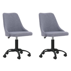 Swivel dining chairs 2 units light gray fabric by vidaXL, dining chairs - Ref: Foro24-330878, Price: 117,99 €, Discount: %