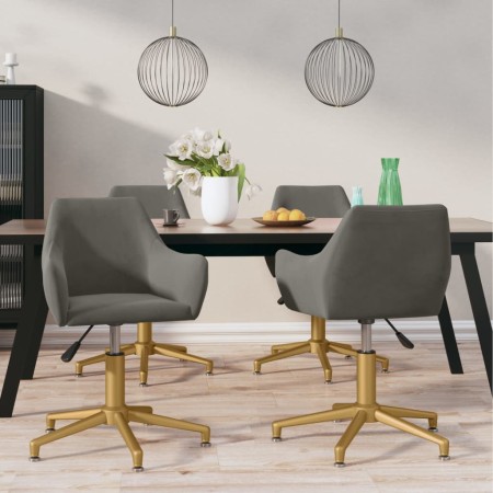 Swivel dining chairs 4 units dark gray velvet by vidaXL, dining chairs - Ref: Foro24-3092612, Price: 290,99 €, Discount: %