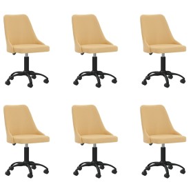 Swivel dining chairs 6 units yellow fabric by vidaXL, dining chairs - Ref: Foro24-3090190, Price: 348,99 €, Discount: %