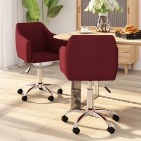 Drehbare Esszimmerstühle 2 Einheiten rot roter Stoff von vidaXL, Essstühle - Ref: Foro24-331182, Preis: 124,99 €, Rabatt: %