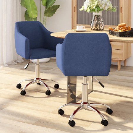 Swivel dining chairs 2 units blue fabric by vidaXL, dining chairs - Ref: Foro24-331179, Price: 124,53 €, Discount: %