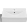 Lavabo rectangular de cerámica hueco de grifo/desagüe blanco de vidaXL, Lavabos - Ref: Foro24-141932, Precio: 55,41 €, Descue...