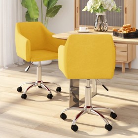 Sillas de comedor giratorias 2 unidades tela amarillo de vidaXL, Sillas de comedor - Ref: Foro24-331181, Precio: 124,99 €, De...