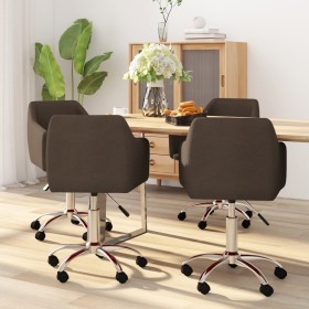 Swivel dining chairs 4 units dark brown fabric by vidaXL, dining chairs - Ref: Foro24-3092823, Price: 243,99 €, Discount: %