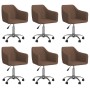 Swivel dining chairs 6 units brown fabric by vidaXL, dining chairs - Ref: Foro24-3092834, Price: 358,45 €, Discount: %