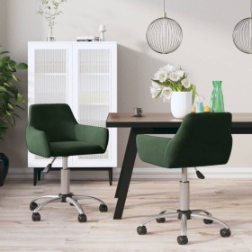 Swivel dining chairs 2 units dark green velvet by vidaXL, dining chairs - Ref: Foro24-331076, Price: 119,89 €, Discount: %