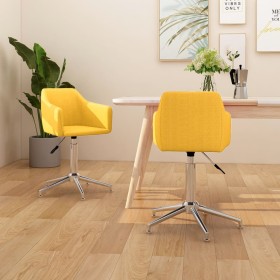 Swivel dining chairs 2 units yellow fabric by vidaXL, dining chairs - Ref: Foro24-331205, Price: 124,99 €, Discount: %