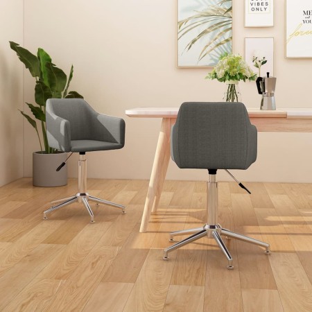 Swivel dining chairs 2 units light gray fabric by vidaXL, dining chairs - Ref: Foro24-331197, Price: 124,47 €, Discount: %