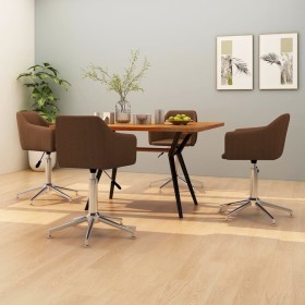 Swivel dining chairs 4 units brown fabric by vidaXL, dining chairs - Ref: Foro24-3092858, Price: 256,01 €, Discount: %