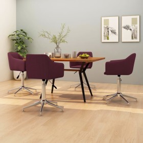 Sillas de comedor giratorias 4 unidades tela morada de vidaXL, Sillas de comedor - Ref: Foro24-3092865, Precio: 243,99 €, Des...