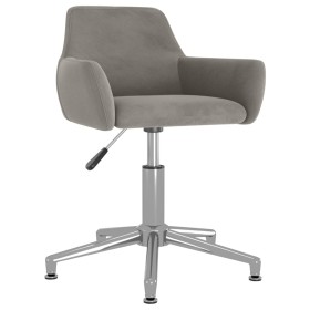 Light Gray Velvet Swivel Dining Chair by vidaXL, dining chairs - Ref: Foro24-331085, Price: 80,11 €, Discount: %