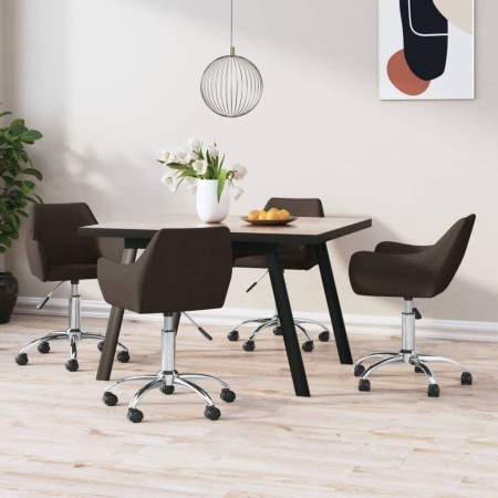 Swivel dining chairs 4 units dark brown fabric by vidaXL, dining chairs - Ref: Foro24-3090269, Price: 270,45 €, Discount: %