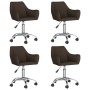 Swivel dining chairs 4 units dark brown fabric by vidaXL, dining chairs - Ref: Foro24-3090269, Price: 270,45 €, Discount: %