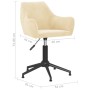 Swivel dining chairs 2 pcs cream velvet by vidaXL, dining chairs - Ref: Foro24-331016, Price: 138,97 €, Discount: %