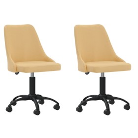 Swivel dining chairs 2 units yellow fabric by vidaXL, dining chairs - Ref: Foro24-330886, Price: 92,99 €, Discount: %