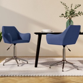 Swivel dining chairs 2 units blue fabric by vidaXL, dining chairs - Ref: Foro24-330967, Price: 138,67 €, Discount: %