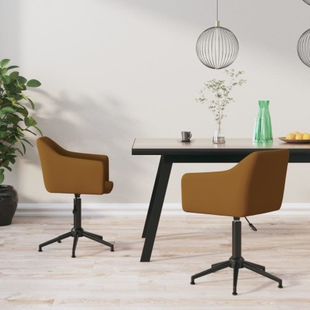 Swivel dining chairs 2 units brown velvet by vidaXL, dining chairs - Ref: Foro24-331251, Price: 124,93 €, Discount: %