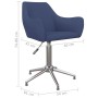 Drehbare Esszimmerstühle, 2 Einheiten, blauer Stoff von vidaXL, Essstühle - Ref: Foro24-330967, Preis: 138,67 €, Rabatt: %