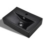 Lavabo rectangular de cerámica hueco de grifo/desagüe negro de vidaXL, Lavabos - Ref: Foro24-141933, Precio: 71,61 €, Descuen...