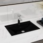 Lavabo rectangular de cerámica hueco de grifo/desagüe negro de vidaXL, Lavabos - Ref: Foro24-141933, Precio: 71,61 €, Descuen...