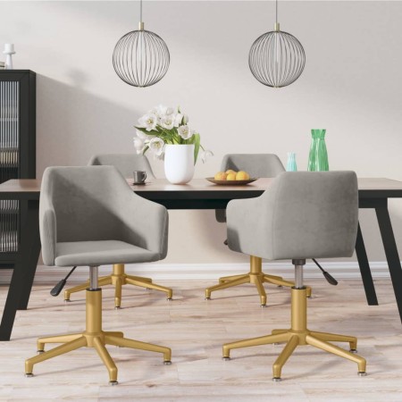 Swivel dining chairs 4 units light gray velvet by vidaXL, dining chairs - Ref: Foro24-3092957, Price: 269,99 €, Discount: %