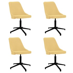 Sillas de comedor giratorias 4 unidades tela amarillo de vidaXL, Sillas de comedor - Ref: Foro24-3090214, Precio: 243,94 €, D...