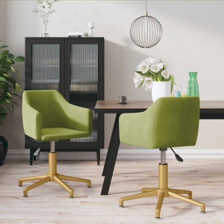 Swivel dining chairs 2 units light green velvet by vidaXL, dining chairs - Ref: Foro24-331279, Price: 137,36 €, Discount: %