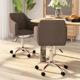 Swivel dining chairs 2 units brown fabric by vidaXL, dining chairs - Ref: Foro24-331177, Price: 122,39 €, Discount: %