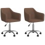 Swivel dining chairs 2 units brown fabric by vidaXL, dining chairs - Ref: Foro24-331177, Price: 122,39 €, Discount: %