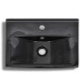 Lavabo rectangular de cerámica hueco de grifo/desagüe negro de vidaXL, Lavabos - Ref: Foro24-141933, Precio: 71,61 €, Descuen...