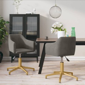 Swivel dining chairs 2 units dark gray velvet by vidaXL, dining chairs - Ref: Foro24-331277, Price: 120,99 €, Discount: %