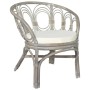 Dining chair with gray natural rattan and linen cushion by vidaXL, dining chairs - Ref: Foro24-325476, Price: 134,52 €, Disco...