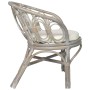 Dining chair with gray natural rattan and linen cushion by vidaXL, dining chairs - Ref: Foro24-325476, Price: 134,52 €, Disco...