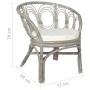 Dining chair with gray natural rattan and linen cushion by vidaXL, dining chairs - Ref: Foro24-325476, Price: 134,52 €, Disco...