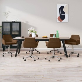 Swivel dining chair 6 pcs brown velvet by vidaXL, dining chairs - Ref: Foro24-3092695, Price: 344,25 €, Discount: %