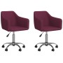 Sillas de comedor giratorias 2 unidades tela morada de vidaXL, Sillas de comedor - Ref: Foro24-331184, Precio: 122,78 €, Desc...