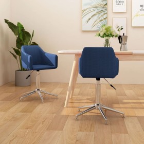 Swivel dining chairs 2 units blue fabric by vidaXL, dining chairs - Ref: Foro24-331203, Price: 124,99 €, Discount: %