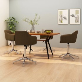 Swivel dining chairs 4 units dark brown fabric by vidaXL, dining chairs - Ref: Foro24-3092859, Price: 244,48 €, Discount: %