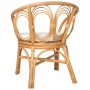 Dining chair with natural rattan and light brown linen cushion by vidaXL, dining chairs - Ref: Foro24-325477, Price: 199,66 €...