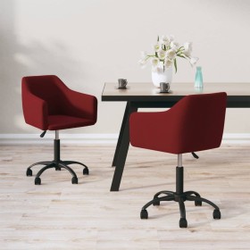 Swivel dining chairs 2 units red velvet by vidaXL, dining chairs - Ref: Foro24-331226, Price: 122,99 €, Discount: %