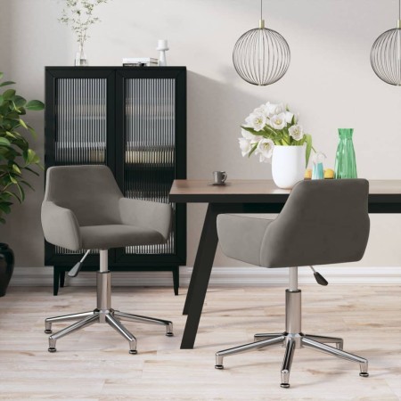 Swivel dining chairs 2 units dark gray velvet by vidaXL, dining chairs - Ref: Foro24-331097, Price: 121,79 €, Discount: %