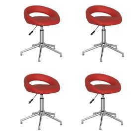 Swivel Dining Chairs 4 Pcs Red Red Synthetic Leather by vidaXL, dining chairs - Ref: Foro24-3085878, Price: 185,99 €, Discoun...