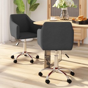 Swivel dining chairs 2 units dark gray fabric by vidaXL, dining chairs - Ref: Foro24-331174, Price: 124,53 €, Discount: %