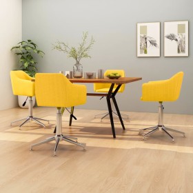 Sillas de comedor giratorias 4 unidades tela amarillo de vidaXL, Sillas de comedor - Ref: Foro24-3092862, Precio: 243,99 €, D...