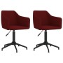 Sillas de comedor giratorias 2 unidades terciopelo rojo tinto de vidaXL, Sillas de comedor - Ref: Foro24-331248, Precio: 126,...